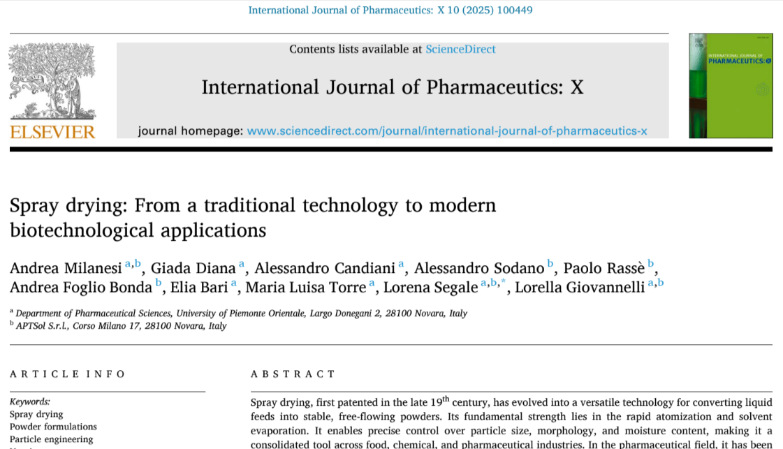 Spray drying: From a traditional technology to modern biotechnological applications